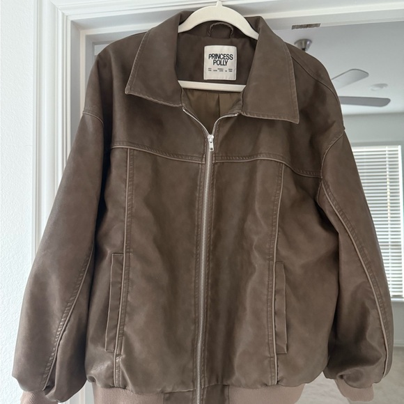 Princess Polly Jackets & Blazers - Princess Polly Taupe Bomber Jacket